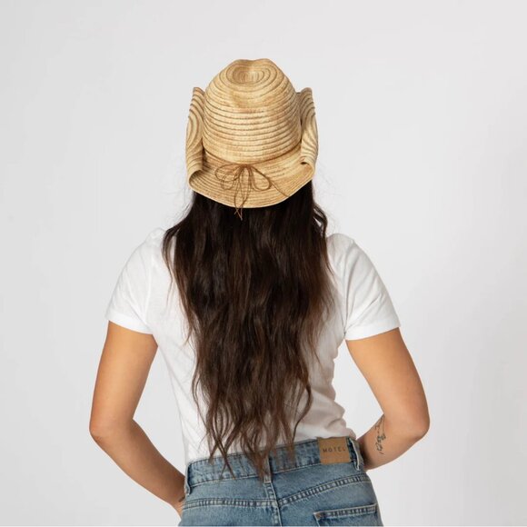 San Diego Hat Company Elena Cowboy with Rolled Wire Brim Edges in Toast main image 9